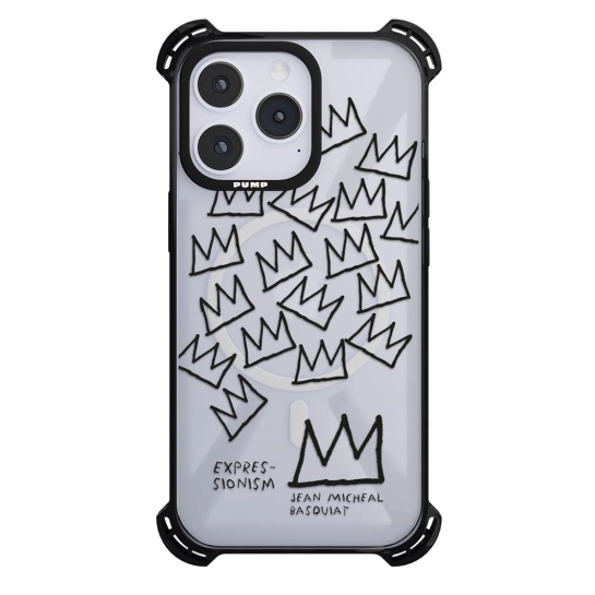 Чехол Pump Silicone Case 03 with MagSafe for iPhone 14 Pro Clear/Black Basquiat 2