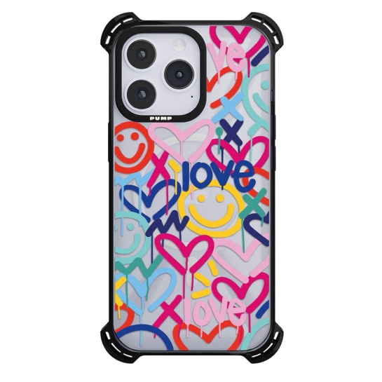 Чохол Pump Silicone Case 03 with MagSafe for iPhone 14 Pro Clear/Black Love - цена, характеристики, отзывы, рассрочка, фото 1