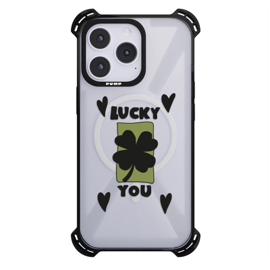 Чохол Pump Silicone Case 03 with MagSafe for iPhone 14 Pro Clear/Black Lucky You