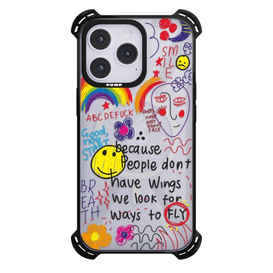 Чехол Pump Silicone Case 03 with MagSafe for iPhone 14 Pro Clear/Black Because people