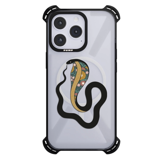 Чехол Pump Silicone Case 03 with MagSafe for iPhone 14 Pro Clear/Black Zmiia