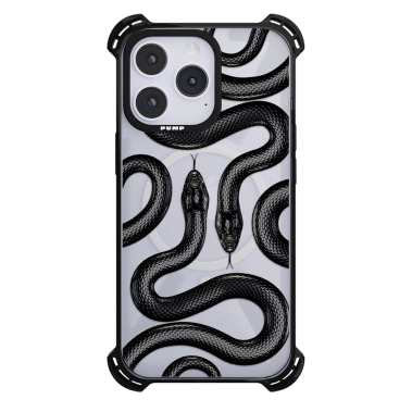 Чохол Pump Silicone Case 03 with MagSafe for iPhone 14 Pro Clear/Black Black Snake - цена, характеристики, отзывы, рассрочка, фото 1