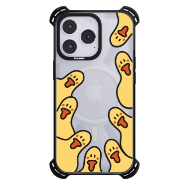 Чохол Pump Silicone Case 03 with MagSafe for iPhone 14 Pro Clear/Black Ducks around - цена, характеристики, отзывы, рассрочка, фото 1