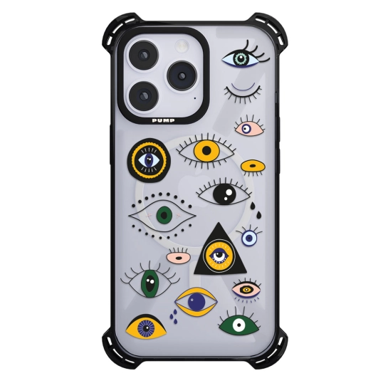 Чехол Pump Silicone Case 03 with MagSafe for iPhone 14 Pro Clear/Black Eyes