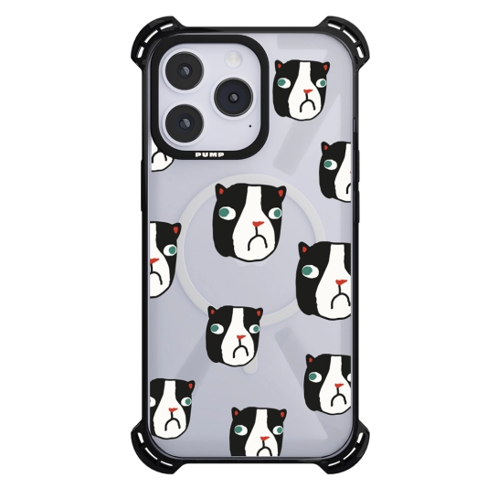 Чехол Pump Silicone Case 03 with MagSafe for iPhone 14 Pro Clear/Black Heads