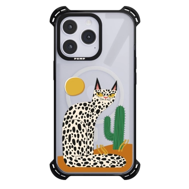 Чохол Pump Silicone Case 03 with MagSafe for iPhone 14 Pro Clear/Black Leopard kaktus - цена, характеристики, отзывы, рассрочка, фото 1