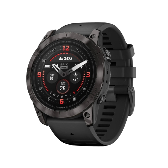 Смарт-часы Garmin Epix Pro Gen 2 Sapphire Edition Carbon Grey DLC Titanium with Black Band - цена, характеристики, отзывы, рассрочка, фото 1