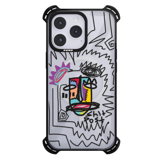 Чохол Pump Silicone Case 03 with MagSafe for iPhone 14 Pro Clear/Black Shit post