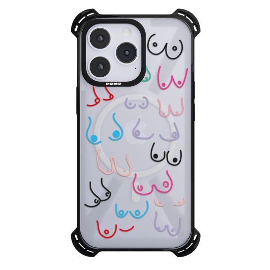 Чехол Pump Silicone Case 03 with MagSafe for iPhone 14 Pro Clear/Black Sisi