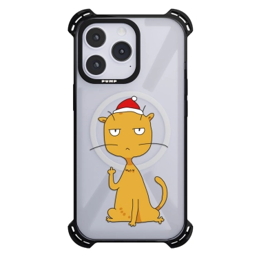 Чохол Pump Silicone Case 03 with MagSafe for iPhone 14 Pro Clear/Black Cat f#ck 2 - цена, характеристики, отзывы, рассрочка, фото 1