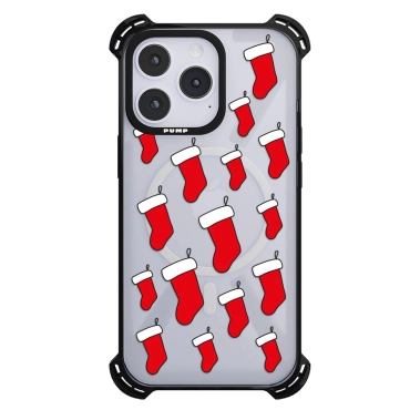 Чохол Pump Silicone Case 03 with MagSafe for iPhone 14 Pro Clear/Black Christmass Stocking - цена, характеристики, отзывы, рассрочка, фото 1