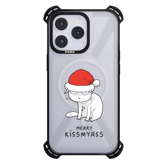 Чохол Pump Silicone Case 03 with MagSafe for iPhone 14 Pro Clear/Black Kiss my as#