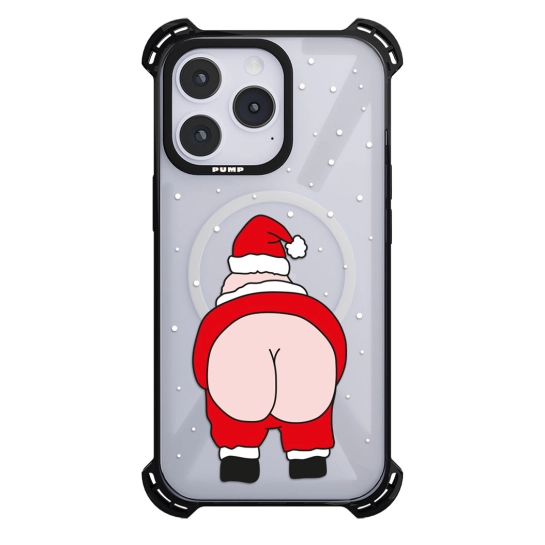 Чохол Pump Silicone Case 03 with MagSafe for iPhone 14 Pro Clear/Black Santa