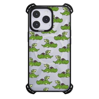 Чохол Pump Silicone Case 03 with MagSafe for iPhone 14 Pro Clear/Black Little dragon - цена, характеристики, отзывы, рассрочка, фото 1