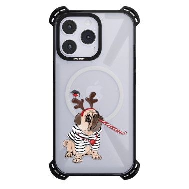 Чехол Pump Silicone Case 03 with MagSafe for iPhone 14 Pro Clear/Black Christmas dog - цена, характеристики, отзывы, рассрочка, фото 1
