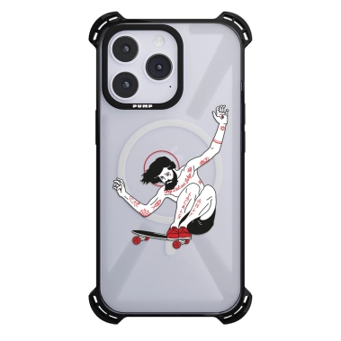 Чохол Pump Silicone Case 03 with MagSafe for iPhone 14 Pro Clear/Black Skating Jesus - цена, характеристики, отзывы, рассрочка, фото 1