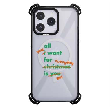 Чохол Pump Silicone Case 03 with MagSafe for iPhone 14 Pro Clear/Black For Christmass 1 - цена, характеристики, отзывы, рассрочка, фото 1