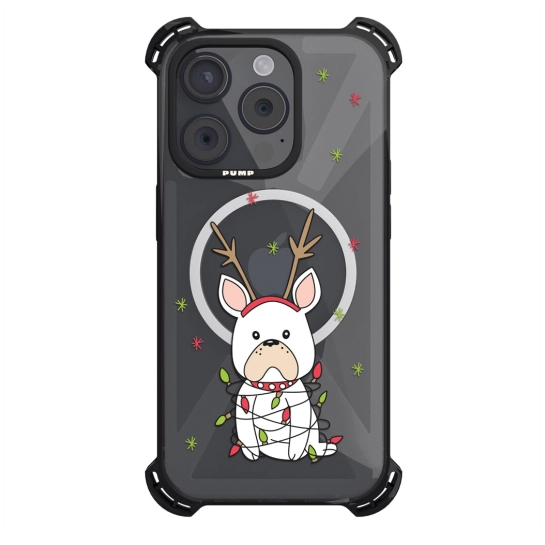 Чехол Pump Silicone Case 03 with MagSafe for iPhone 14 Pro Clear/Black Happy Dog
