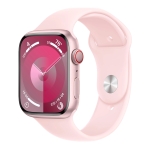 Apple Watch 9 + LTE 45mm Pink Aluminum Case with Light Pink Sport Band - M/L