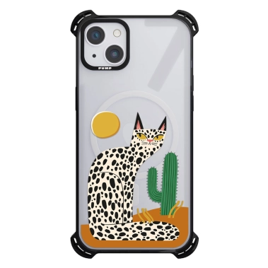 Чохол Pump Silicone Case 03 with MagSafe for iPhone 13 Clear/Black Leopard kaktus - цена, характеристики, отзывы, рассрочка, фото 1