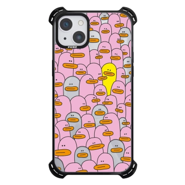 Чохол Pump Silicone Case 03 with MagSafe for iPhone 13 Clear/Black Pink ducks - цена, характеристики, отзывы, рассрочка, фото 1