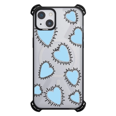 Чохол Pump Silicone Case 03 with MagSafe for iPhone 13 Clear/Black Prickly hearts - цена, характеристики, отзывы, рассрочка, фото 1