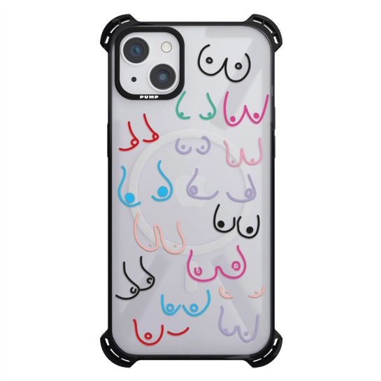 Чехол Pump Silicone Case 03 with MagSafe for iPhone 13 Clear/Black Sisi