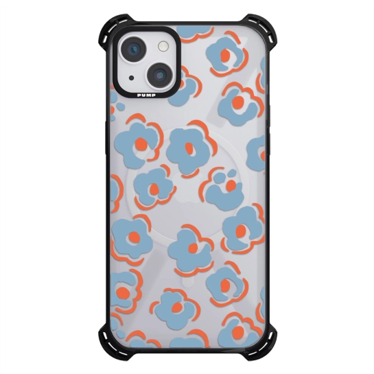Чохол Pump Silicone Case 03 with MagSafe for iPhone 13 Clear/Black Some flowers