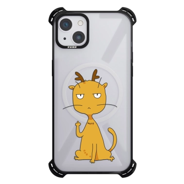 Чехол Pump Silicone Case 03 with MagSafe for iPhone 13 Clear/Black Cat f#ck - цена, характеристики, отзывы, рассрочка, фото 1