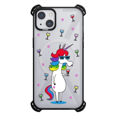 Чохол Pump Silicone Case 03 with MagSafe for iPhone 13 Clear/Black Drunkycorn - цена, характеристики, отзывы, рассрочка, фото 1