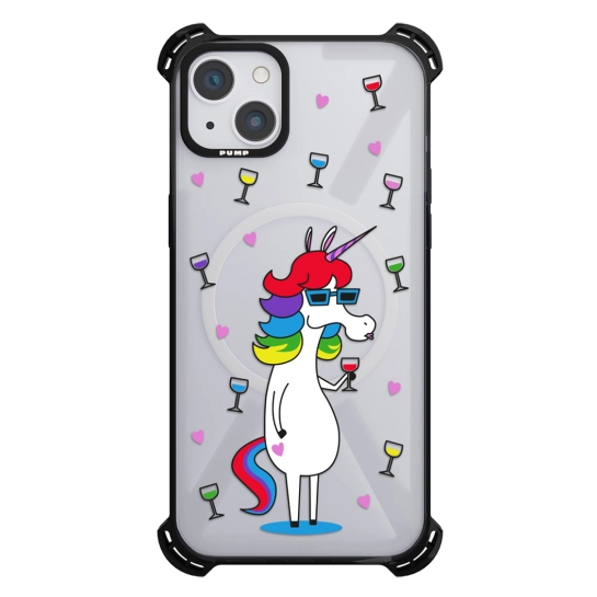 Чохол Pump Silicone Case 03 with MagSafe for iPhone 13 Clear/Black Drunkycorn