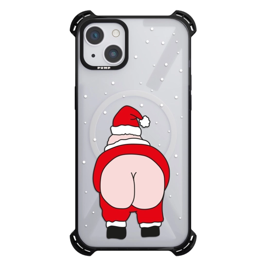 Чохол Pump Silicone Case 03 with MagSafe for iPhone 13 Clear/Black Santa