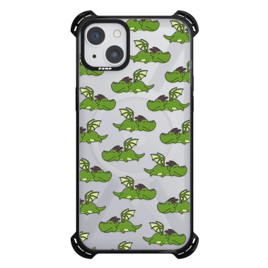Чехол Pump Silicone Case 03 with MagSafe for iPhone 13 Clear/Black Little dragon - цена, характеристики, отзывы, рассрочка, фото 1