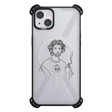 Чохол Pump Silicone Case 03 with MagSafe for iPhone 13 Clear/Black Smoking Jesus - цена, характеристики, отзывы, рассрочка, фото 1