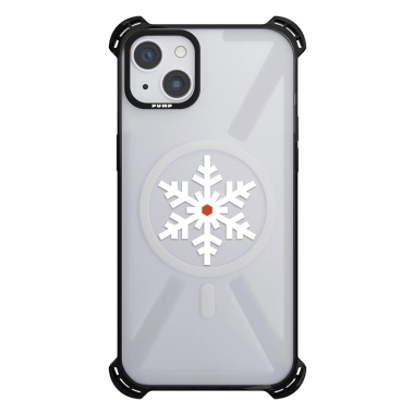 Чохол Pump Silicone Case 03 with MagSafe for iPhone 13 Clear/Black Snow flake - цена, характеристики, отзывы, рассрочка, фото 1