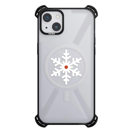 Чохол Pump Silicone Case 03 with MagSafe for iPhone 13 Clear/Black Snow flake