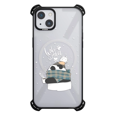 Чохол Pump Silicone Case 03 with MagSafe for iPhone 13 Clear/Black Snow panda - цена, характеристики, отзывы, рассрочка, фото 1
