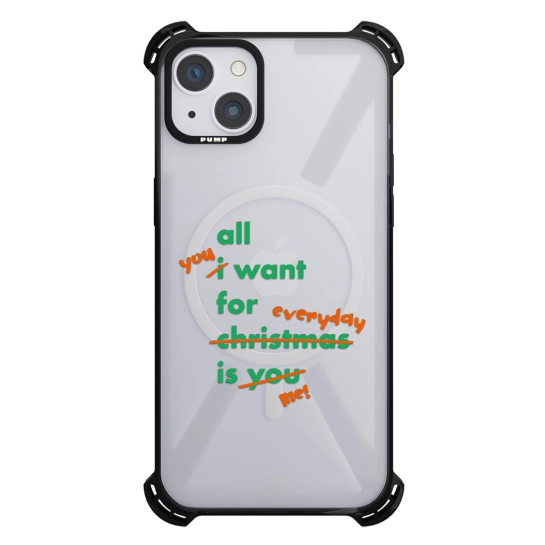 Чохол Pump Silicone Case 03 with MagSafe for iPhone 13 Clear/Black For Christmass 1