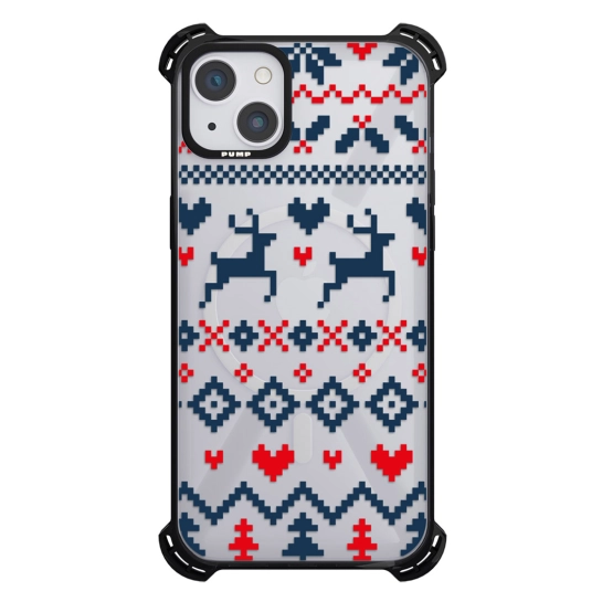 Чехол Pump Silicone Case 03 with MagSafe for iPhone 13 Clear/Black Sweater Pixel