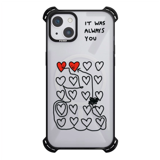 Чехол Pump Silicone Case 03 with MagSafe for iPhone 14 Clear/Black Always you