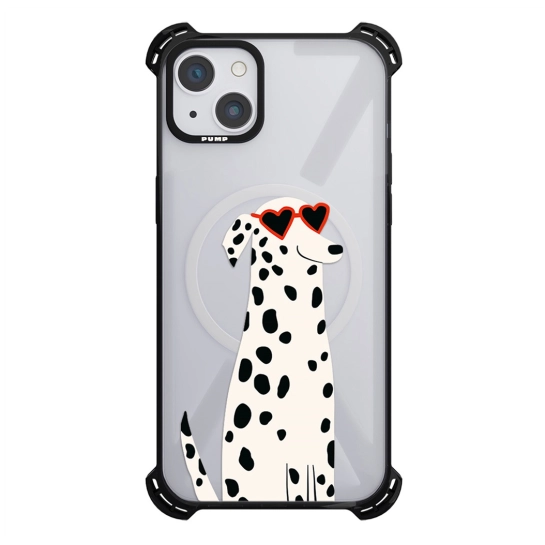 Чохол Pump Silicone Case 03 with MagSafe for iPhone 14 Clear/Black Dalmatin