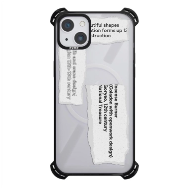 Чохол Pump Silicone Case 03 with MagSafe for iPhone 14 Clear/Black Klaptyk - цена, характеристики, отзывы, рассрочка, фото 1