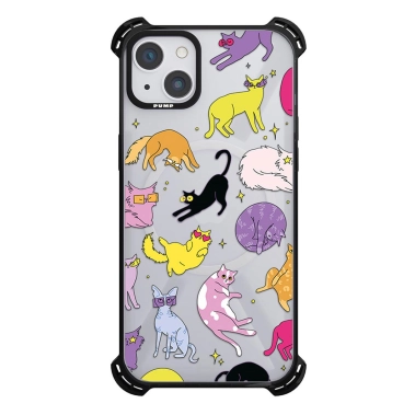 Чехол Pump Silicone Case 03 with MagSafe for iPhone 14 Clear/Black Koliorovi Koty - цена, характеристики, отзывы, рассрочка, фото 1