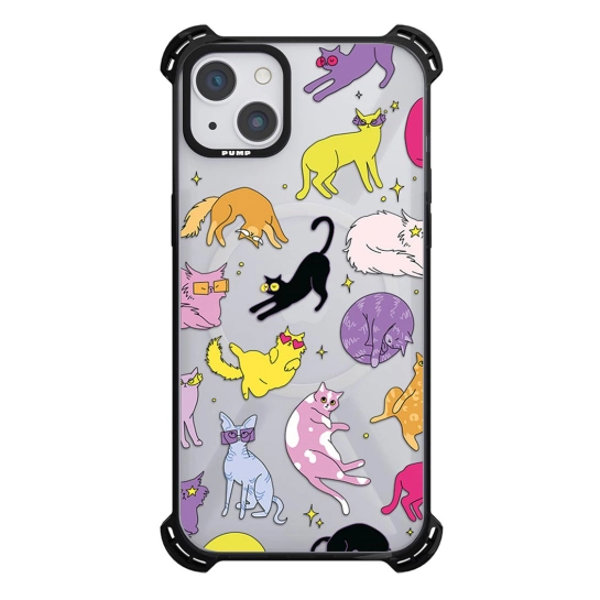 Чехол Pump Silicone Case 03 with MagSafe for iPhone 14 Clear/Black Koliorovi Koty
