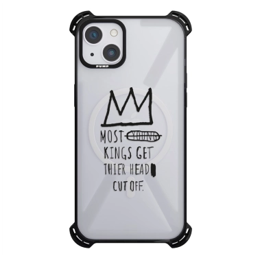 Чохол Pump Silicone Case 03 with MagSafe for iPhone 14 Clear/Black Basquiat 3 - цена, характеристики, отзывы, рассрочка, фото 1