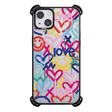 Чохол Pump Silicone Case 03 with MagSafe for iPhone 14 Clear/Black Love - цена, характеристики, отзывы, рассрочка, фото 1
