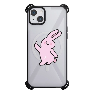 Чохол Pump Silicone Case 03 with MagSafe for iPhone 14 Clear/Black Rozheviy Zay - цена, характеристики, отзывы, рассрочка, фото 1