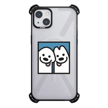 Чохол Pump Silicone Case 03 with MagSafe for iPhone 14 Clear/Black Sobaky - цена, характеристики, отзывы, рассрочка, фото 1