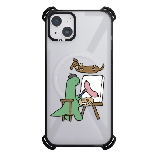 Чехол Pump Silicone Case 03 with MagSafe for iPhone 14 Clear/Black Sosyska