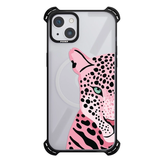 Чохол Pump Silicone Case 03 with MagSafe for iPhone 14 Clear/Black Tygr Rozheviy